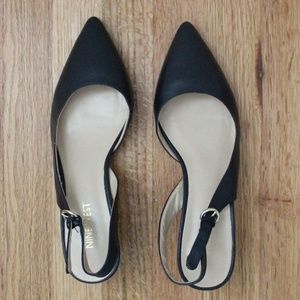 Nine West navy slingback heels